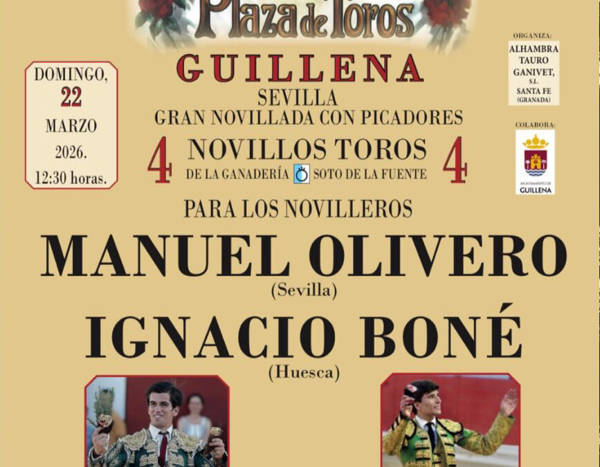 El oscense ignacio boné anunciado el día 22 de marzo en guillena (sevilla)