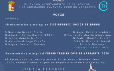 Acto taurino en Calatayud. Nombramientos y entrega del Premio Taurino 2026